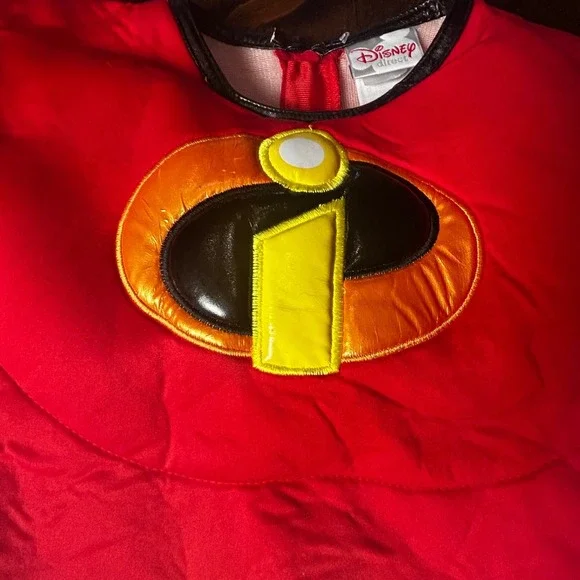 Disney‎ The Incredibles Halloween Costume Kids Large Super Hero Red Black Gloves - Picture 5 of 10